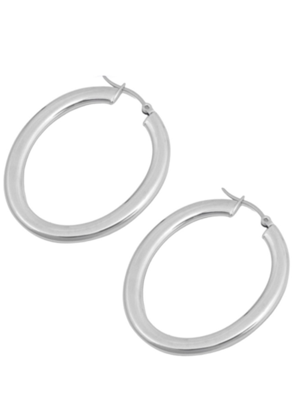 Stainless Steel Oval Drop Earrings (NWT)